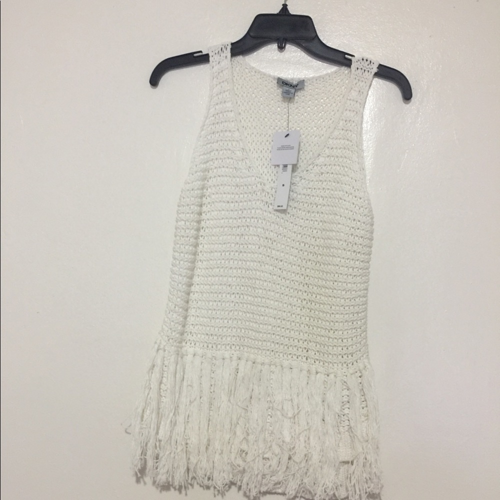 Ivory DKNY knitted top size small fun wear